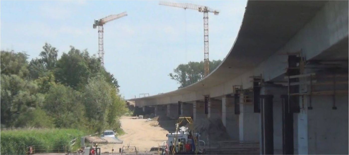 Budowa najdłuższego obiektu mostowego przez rzekę Nogat w miejscowości Jazowa